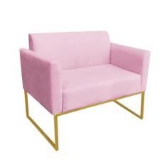 Namoradeira Marisa Suede Dourado Rosa Bebê