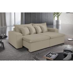 Sofá 2,70 Retrátil e Topázio Com Molas Bonnel 5 Lugares Fabri Decor, J