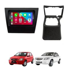 Kit Multimídia Celta Prisma 2006 / 2015 7 Pol CarPlay AndroidAuto Sem 