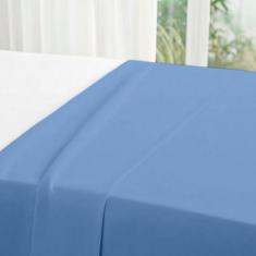 Lençol de Cima Queen c/ Bainha Percal 180 Fios - RAFALORO, AZUL MOTORI