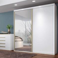 Guarda-Roupa Casal 2 Portas de Correr com Espelho 100% MDF Magnific Ye