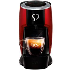 Cafeteira Espresso TRES Touch Automática Multibebidas - Vermelha