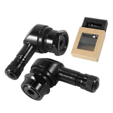 Imagem de VOFONO 1 Par de Pneu de Válvula de Motocicleta Preto 90 Degrees CNC Par de 10 mm de Alumínio da Roda de Aro de 11,3 mm para a maioria das Harley Davidson, BMW, Honda, Kawasaki, Suzuki, Yamaha, Triumph Bike