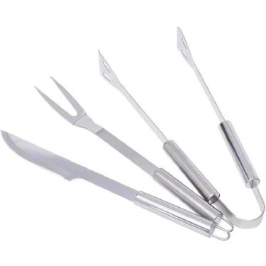 Imagem de 3 Peças Aço Inox Kit Churrasco Linha Premium Diferenciada - B-Max
