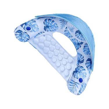 Imagem de Flutuadores para Adultos | Cadeira Flutuante Inflável de Piscina | Flutuador de com Toldo e Suporte para Copo para Lago Praia Rio Festas ao Ar Livre