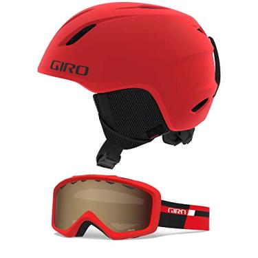 Imagem de Giro Capacete De Neve Infantil Launch Cp Com Óculos Combinando, Vermelho Brilhante Fosco/Preto, Podium, Tamanho Pequeno (52-55,5 Cm)