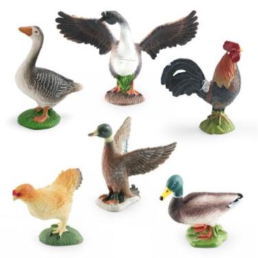 Imagem de Conjunto de bonecos de animais de fazenda, 6 peças realistas de PVC pa