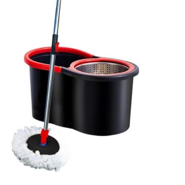 Imagem de Mop Giratorio Com Cabo De 140 Cm Cesto Em Inox Balde Centrífuga 2 Refil(Mop 8 Litros)