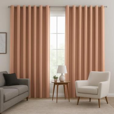 Imagem de Cortina De Tecido Blackout Janela Grande 4,00 x 2,80 Para Sala Quarto Escritório (AVELÃ)