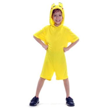 Imagem de Fantasia Macacão Amarelo Curto Infantil - Pikachu - Diversos, UNICA, P