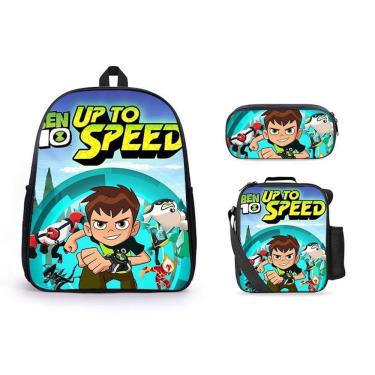 Imagem de Conjunto de mochilas Bens 10 School Bag Satchel Anime para crianças
