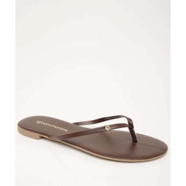 Imagem de Rasteirinha Feminina Tiras Strass-82072 - NARA MARTINS, Marrom, 37