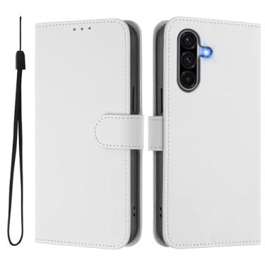 Imagem de COTDINFOR Capa carteira para Samsung Galaxy A36 5G com suporte para cartão, capa flip de couro, fecho magnético, à prova de choque, capa feminina e masculina para Samsung Galaxy A36 5G branca YBM