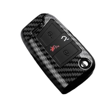 Imagem de Capa de chave de carro em fibra de carbono ABS compatível com VW Golf 7 MK7 Tiguan MK2 compatível com SEAT Ateca Leon FR 2 Ibiza compatível com Skoda Octavia(Carbon A4)