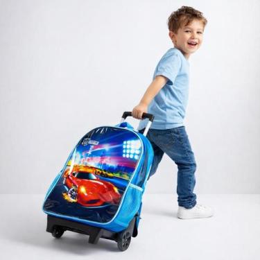 Imagem de Mochila Escolar Infantil Meninos Personagem Carros Volta As Aulas Azul