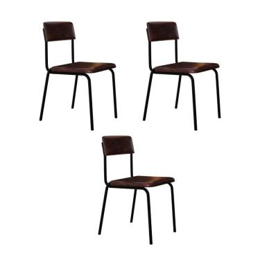 Imagem de Cadeira Fit Fixa C/4 Pes 475 X 505 X 810 Mm C/3 Un. Courino Café Courino Café