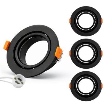 Imagem de 3 Spot Recuado Embutir Led Mr16 Gu10 Redondo Luminária Sala Quarto Lâm