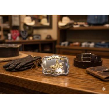 Imagem de Fivela Americana de Rodeio America Cowboys Ouro e Prata