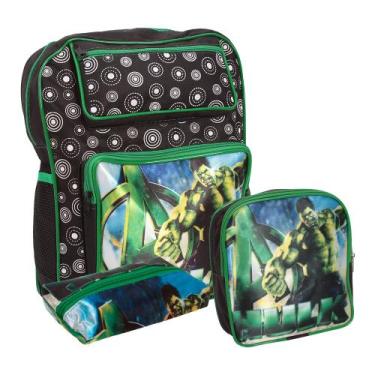 Imagem de Kit Mochila Infantil Escolar Menino Tam M Passeio Costas - Plike