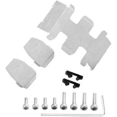 Imagem de Vgoohobby Protetor de placa de deslizamento de aço inoxidável RC chassi armadura de proteção eixo diferencial de transmissão caixa de engrenagens de proteção de substituição para carro axial SCX24 1/24 RC Crawler Car
