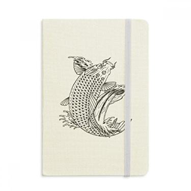 Imagem de Caderno clássico Fish Swimming Up Fast Hope Luck oficial de tecido com capa dura