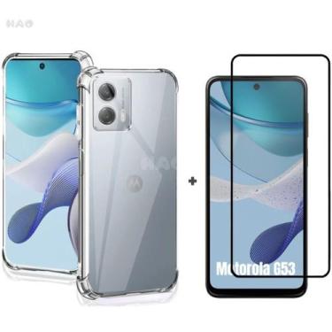 Imagem de Kit Capa Transparente + Película 3D de Vidro Motorola Moto G53 - LXL