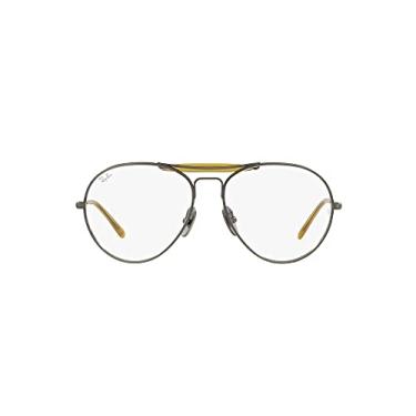 Imagem de Ray-Ban Rx8063v Armações de titânio para óculos de grau de aviador, Lente Demi Gloss Pewter/Demo, 55 mm