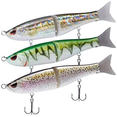 Imagem de BASSDASH SwimShad iscas deslizantes de uma só articulação, isca de pike salmão truta muskie robalo 11,4 cm 17,7 cm (isca SwimShad Glide 11,4 cm/18,4 g - pacote com 3 (FRS))