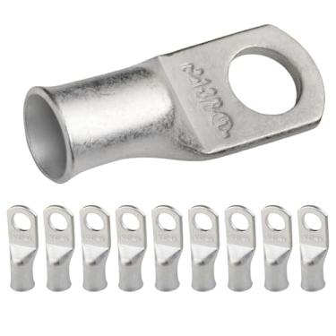 Imagem de SELTERM 1 pino de 0,95 cm (10 peças) UL de grau marítimo, extremidades do cabo de bateria, ilhós de cobre estanhado, conectores de terminal de anel tubular [B60]