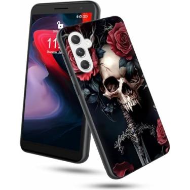 Imagem de Capa para celular Samsung Galaxy A16 5G/4G 17.0 cm Slim Soft Silicone TPU com design crânio rosa para mulheres Wen à prova de choque anti-arranhões capa para Samsung A16 4G/5G