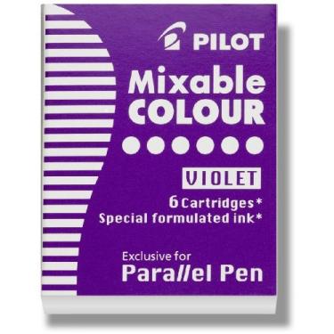 Imagem de Pilot Recargas de tinta colorida misturável paralela para canetas de caligrafia, roxo, pacote com 6 (77309)