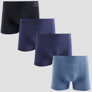 Imagem de Kit 4 Cueca Boxer Masculina Microfibra Sem Costura Zee Rucci Premium -