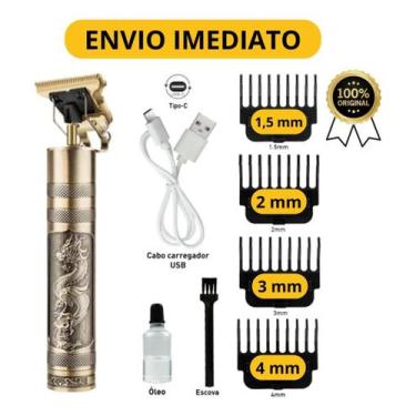 Imagem de Máquina Perfect Barber Profissional Dragão Acabamento Topp - Fxconectt