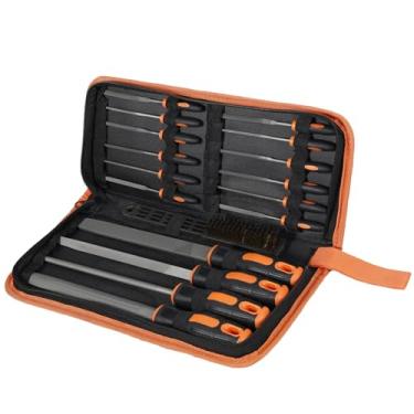 Imagem de DJAPWPX Conjunto de 17 limas de metal profissionais de aço de alto carbono de 30,5 cm, inclui ferramenta de arquivamento longa e agulha para projetos DIY de vidro de madeira