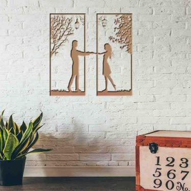Imagem de Quadro Decorativo Casal De Mãos Dadas Vazado - Mdf 3Mm 001