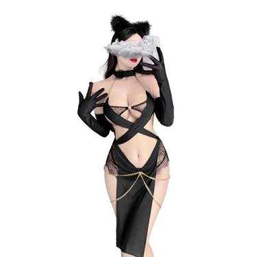 Imagem de Vestido de empregada doméstica feminino sexy de cosplay Cheongsam da S