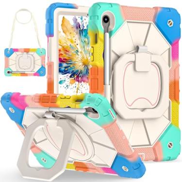 Imagem de ATOOZ Capa para Samsung Galaxy Tab S10 Lite/S10 FE/S10/S9 FE/S9 2025, capa resistente à prova de choque para tablet Samsung S10 FE de 10,9 polegadas com alça de ombro e suporte para lápis (colorido)