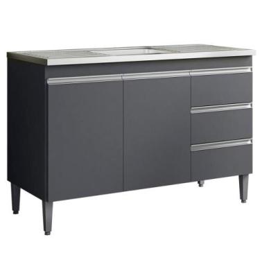 Imagem de Balcao Para Pia 97 Cm 2 Portas Andreia Cinza Reajl Cinza - REALJ MOVEI