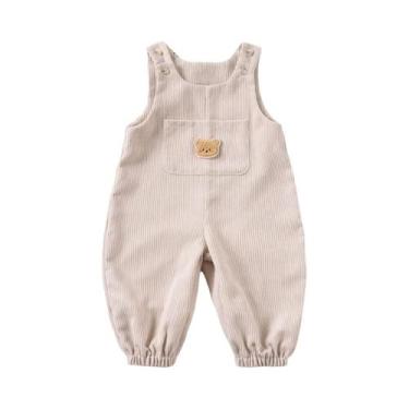 Imagem de Macacão De Denim Para Bebês Meninos E Meninas Com Estampa De Urso Fofo