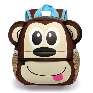 Imagem de Mochila infantil Hipiwe macaco em neoprene marrom