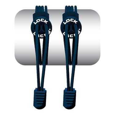 Imagem de Lock Laces - Cadarços elásticos sem amarrar, tamanho 1 para crianças e adultos, sapatos sem amarrar, tênis, Azul marinho, 48-Inch