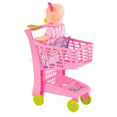 Imagem de Carrinho Supermercado Infantil Market Rosa Meg Magic Toys