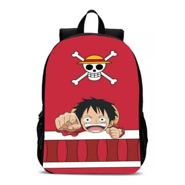 Imagem de Mochila Luffy e Caveira Pirata Anime em Alto Mar Infantil Meninos Novidade-Unissex