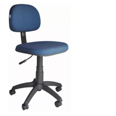 Imagem de Cadeira Secretária Giratória Tecido Azul-Preto - Artmetal