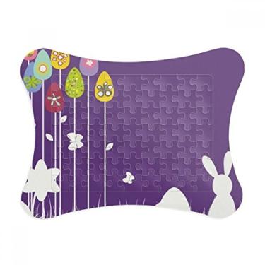 Imagem de Moldura de quebra-cabeça de borboleta roxa festival de religião da Páscoa ornamento de quebra-cabeça