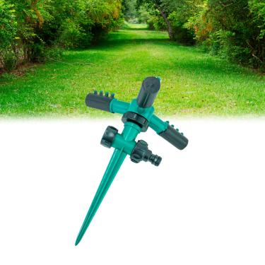 Imagem de Aspersor Irrigador De Grama 360 Graus Regador De Mangueira Rotativo Sistema Automático Para Jardim Quintal (Verde)