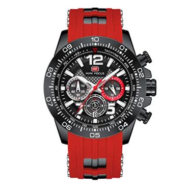 Imagem de Relógio de pulso masculino Mini Focus Shield Case (cronógrafo/à prova d'água/luminoso/calendário) relógio legal para homens, Vermelho-preto