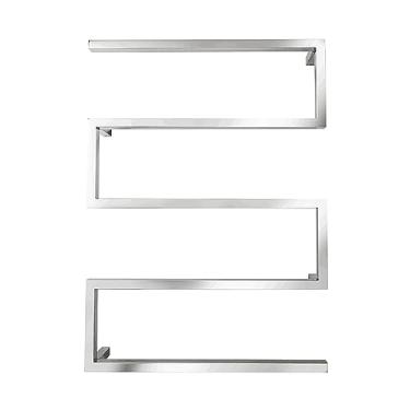 Imagem de Toalheiro elétrico de banheiro com temporizador embutido trilhos de secador termostático com display digital doméstico montado na parede aquecedor de toalhas impermeável, prata, 60 * 80 * 12 cm