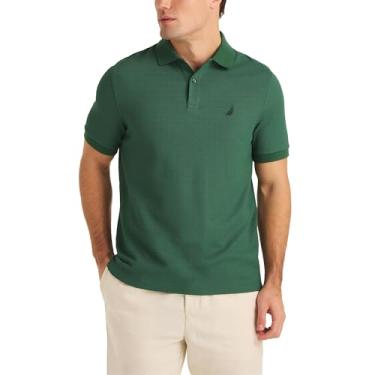 Imagem de Nautica Camisa polo masculina de modelagem clássica feita de forma sustentável, Verde caçador, P
