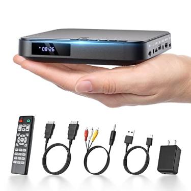 Imagem de DESOBRY Mini DVD Player - 1080P HD Compact Player for TVs with HDMI, All Region Free, CD/DVD, USB/TF Card, Remote Control, PAL/NTSC Support